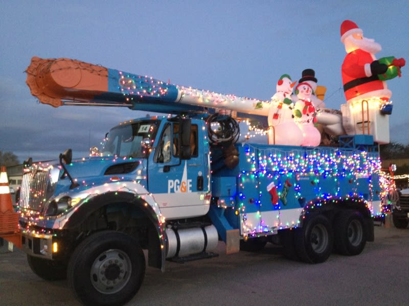 PG&E Trucks Keep Moving for Holiday Parades