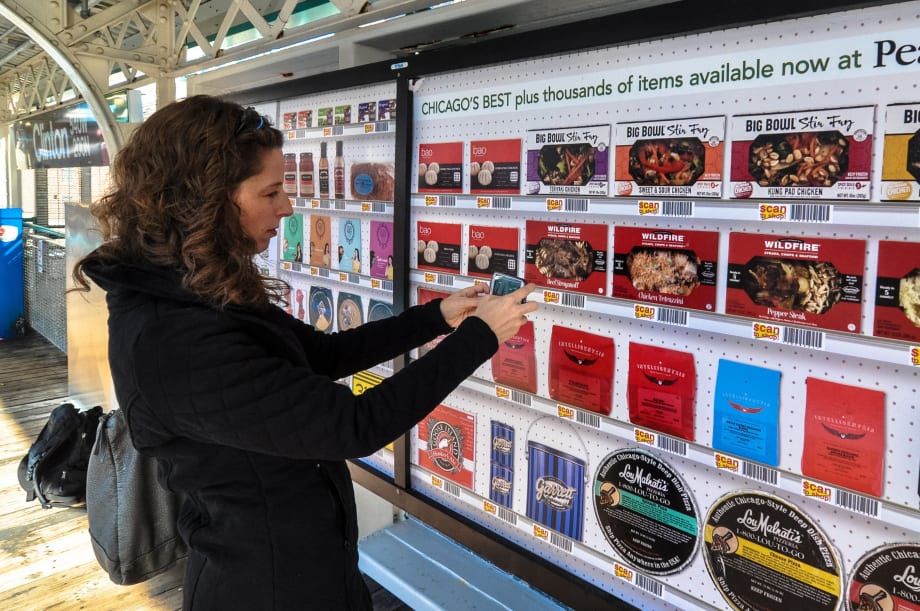 Peapod.com opens 100 digital rail station grocery stores