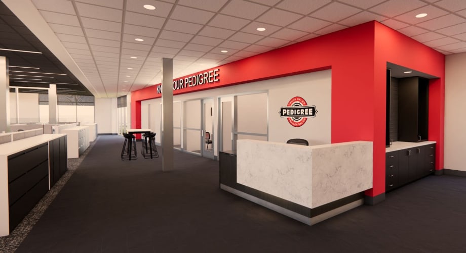 Artist rendering of sales center inside dealership