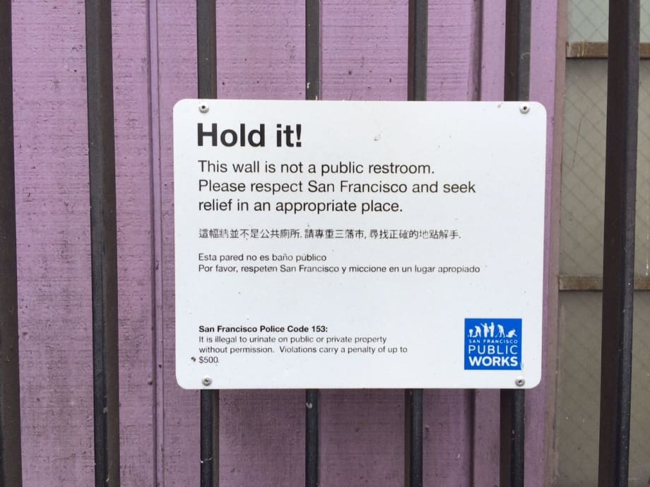 San Francisco pilots 'pee-repellent' paint to stop public urination