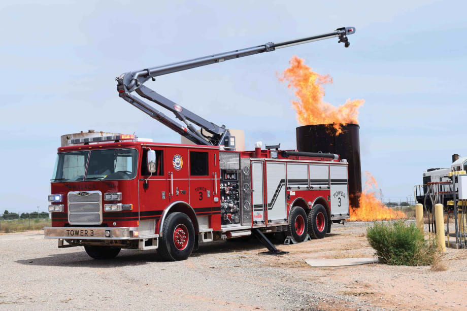 N.M. Agency Using High-Reach Turret for Oil Fires