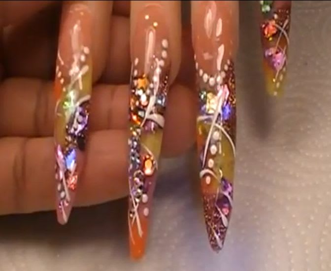 Pink and Yellow Stiletto Design