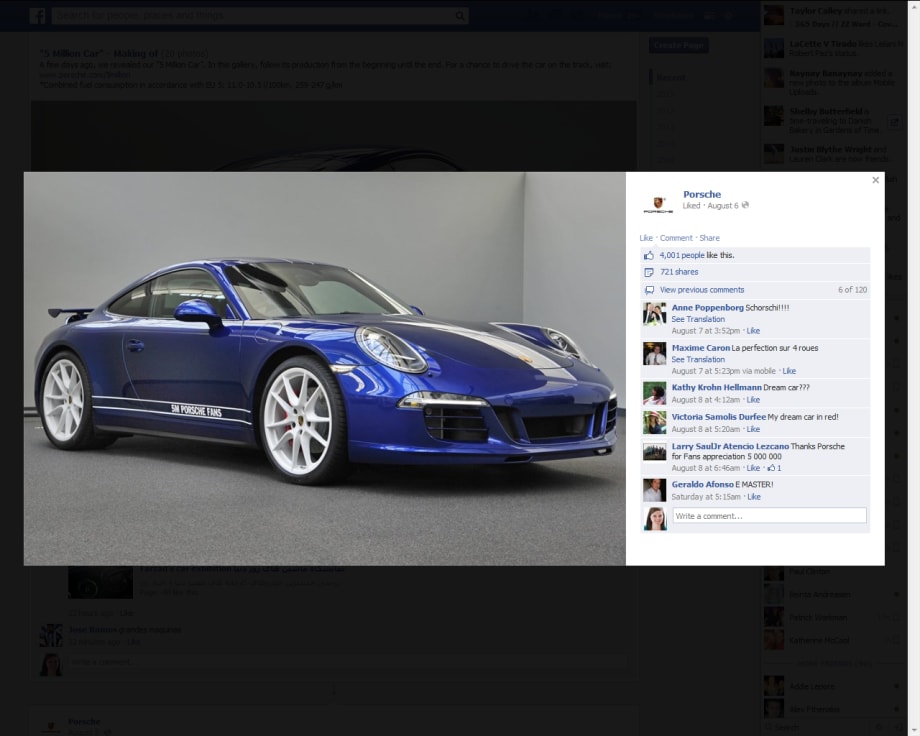 5M Facebook Fans Design New Porsche