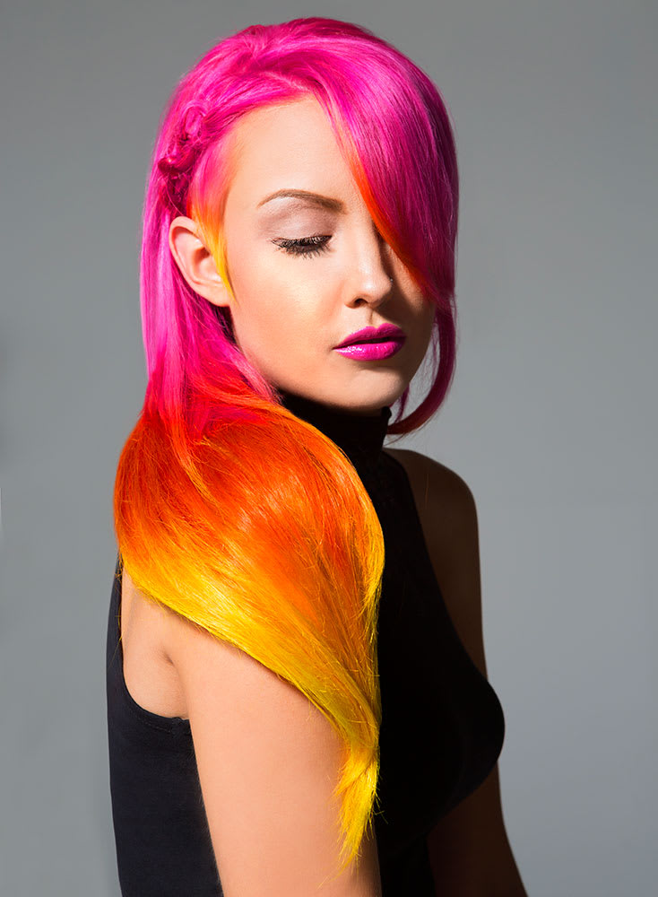 HOW-TO: Pink, Orange, Yellow Color Melting Technique by James Gartner