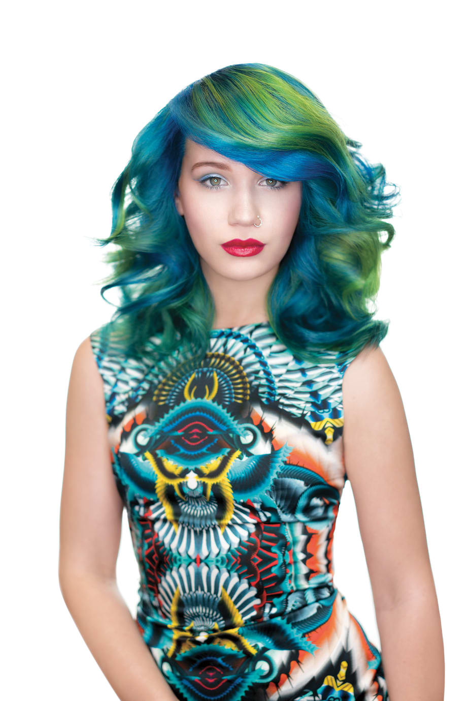 Vibrant Blue-Green Fantasy Color Look by Rusk