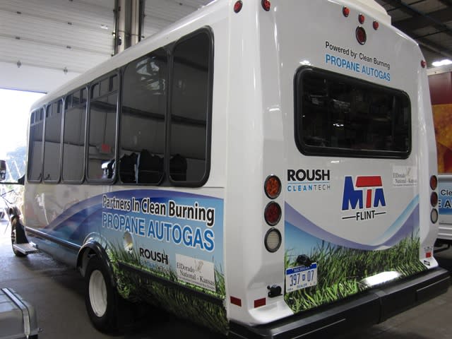 ROUSH, Flint MTA unveil new propane paratransit vehicle at BusCon