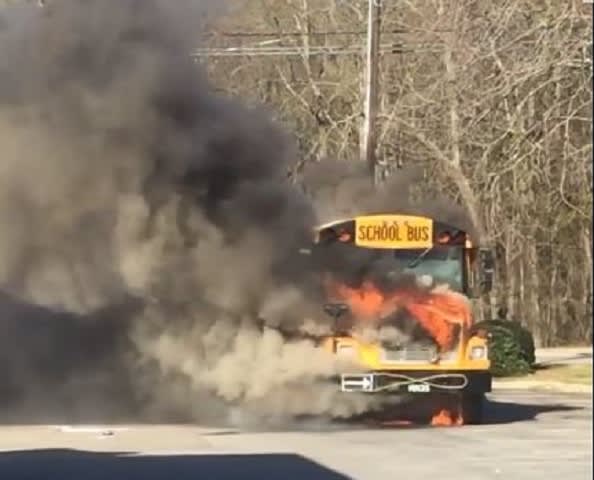 School Bus Driver Rescues Students from Burning Bus