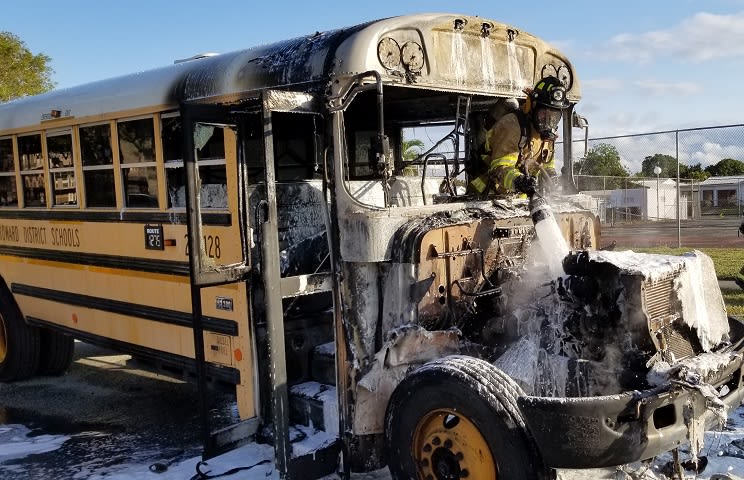 Florida Driver Evacuates 16 Students After School Bus Catches Fire