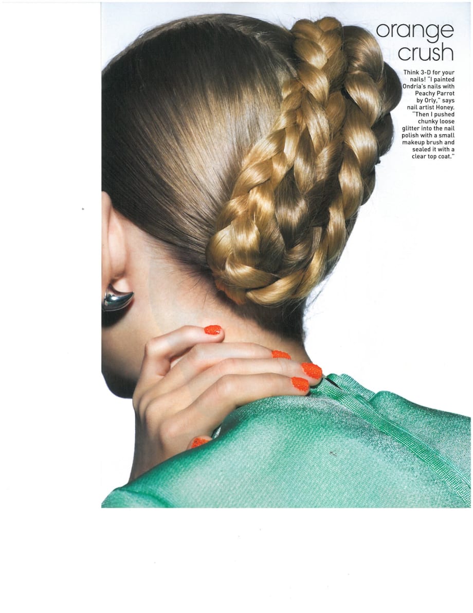 Orange 3-D Nails for Winter