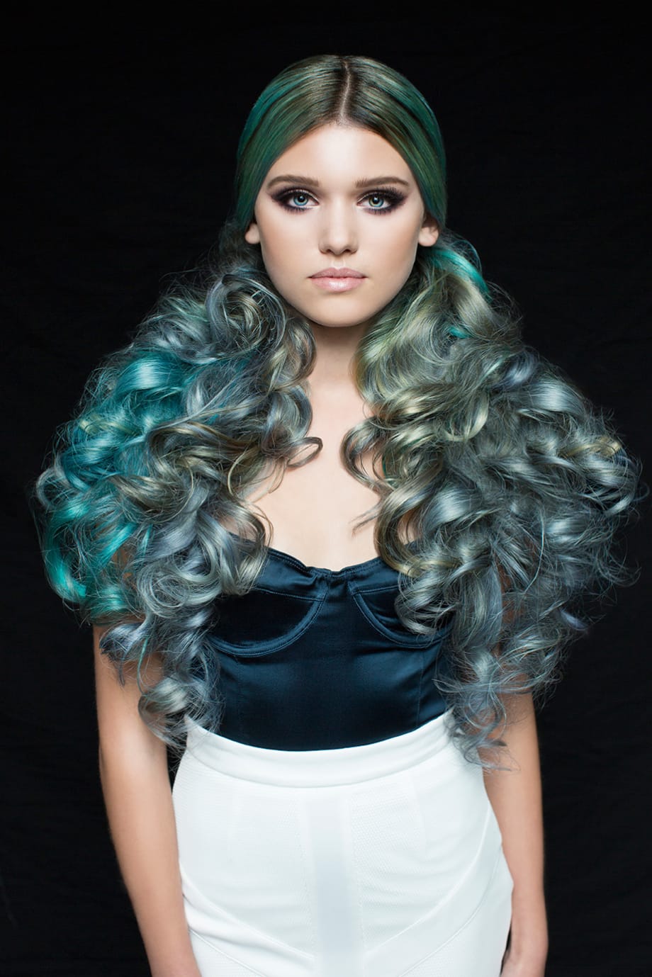 Arctic/Sky Blue, Silver Slate and Viridian Green Colormelt by PRAVANA