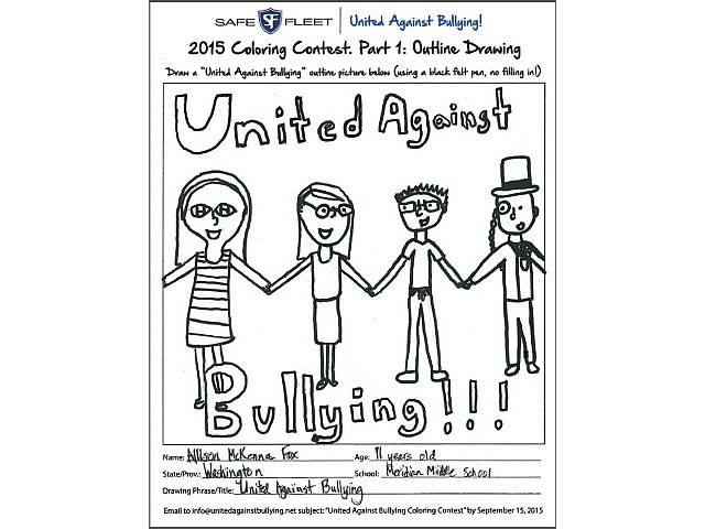 Safe Fleet announces Part 1 winner of anti-bullying coloring contest