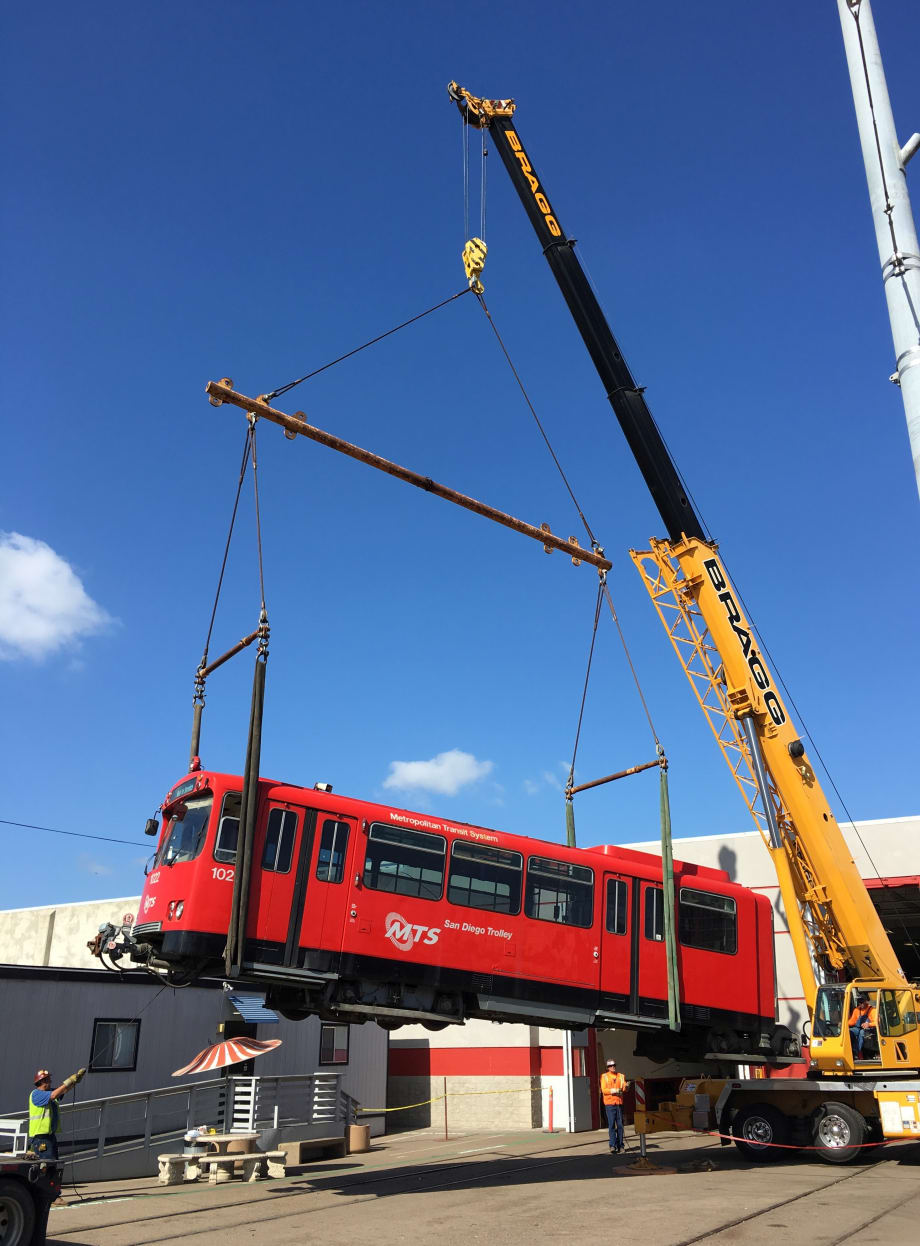 San Diego MTS Trolley cars find new home at TSA training facility