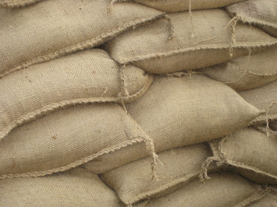 Photo of a stack of sandbags