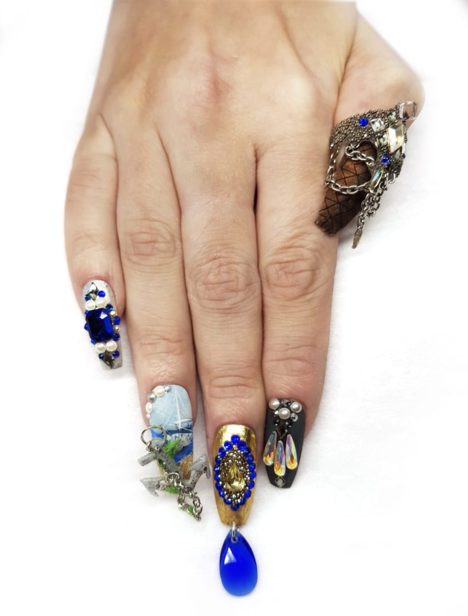 NTNA S. 6. Pre-Challenge #2: Nautical Nail Art (Sarah)