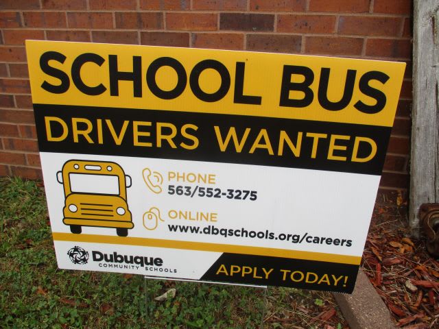 Yard Signs Help Iowa District Recruit School Bus Drivers