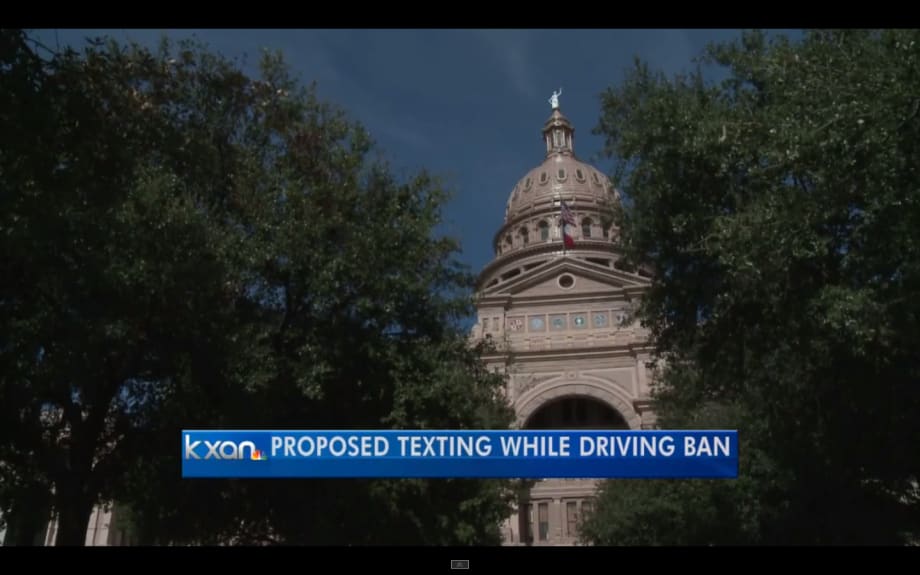 Video: Driver Texting Ban Proposed for Texas