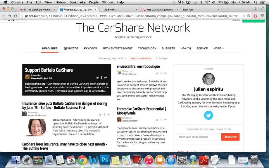 Abrams Launches Carsharing Newsletter