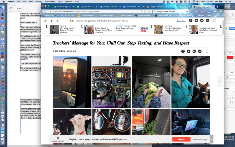 New York Times Paints Portrait of Truckers' Lives on the Road