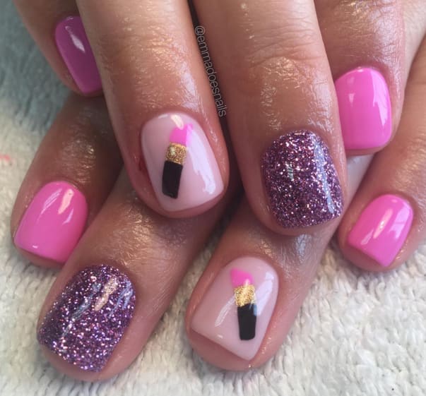 National Lipstick Day Nail Art