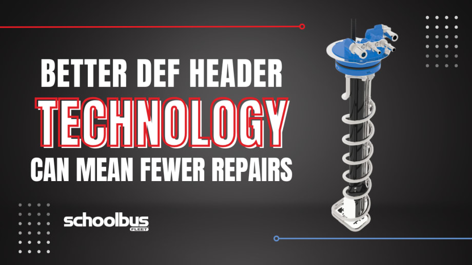 Graphic showing a DEF header beside the text, “Better DEF Header Technology Can Mean Fewer Repairs.”