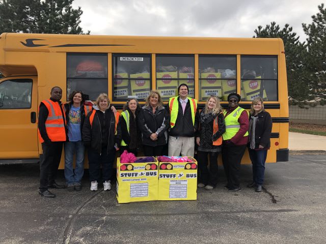 Illinois School Bus Co. Staff Hold Clothing Drive