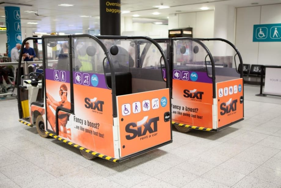 Sixt Sponsors Ads on London Airport Buggies