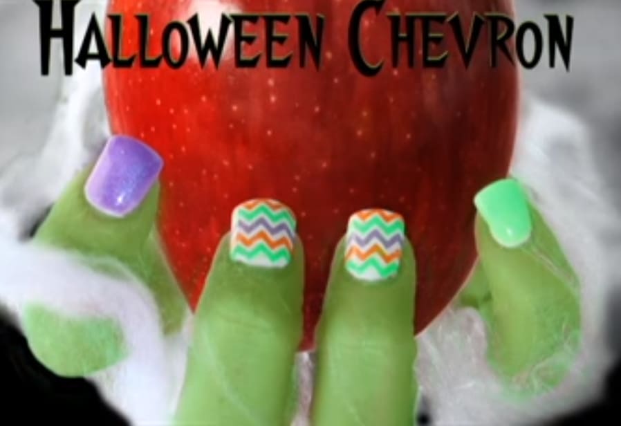 Halloween Chevron Nail Art