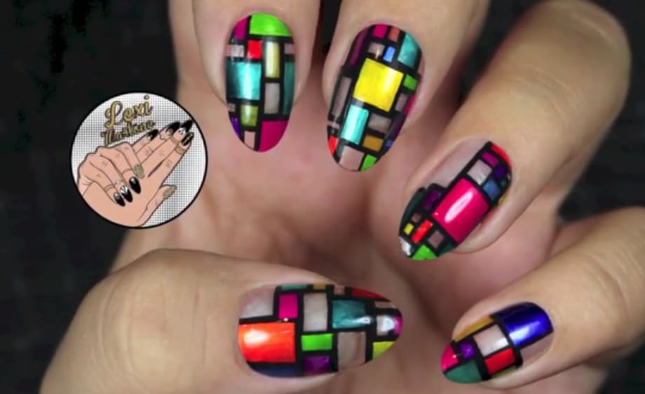 Stained Glass Mosaic Nails Using Caption Lucents
