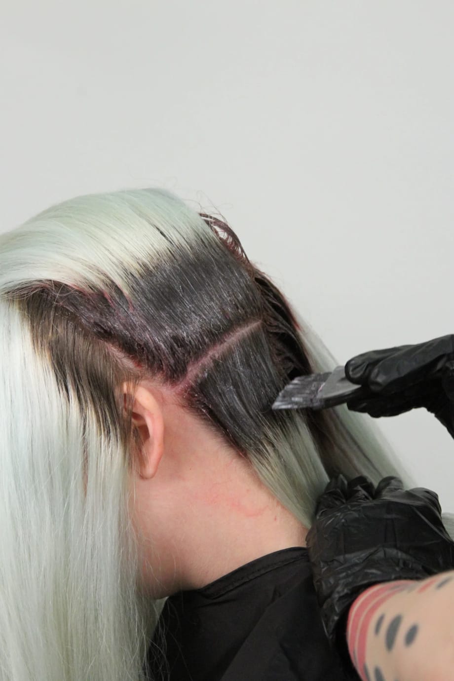 HOW-TO: Smokey Lavender Hair Color with Face-Framing Silver Accent & Root Shadow