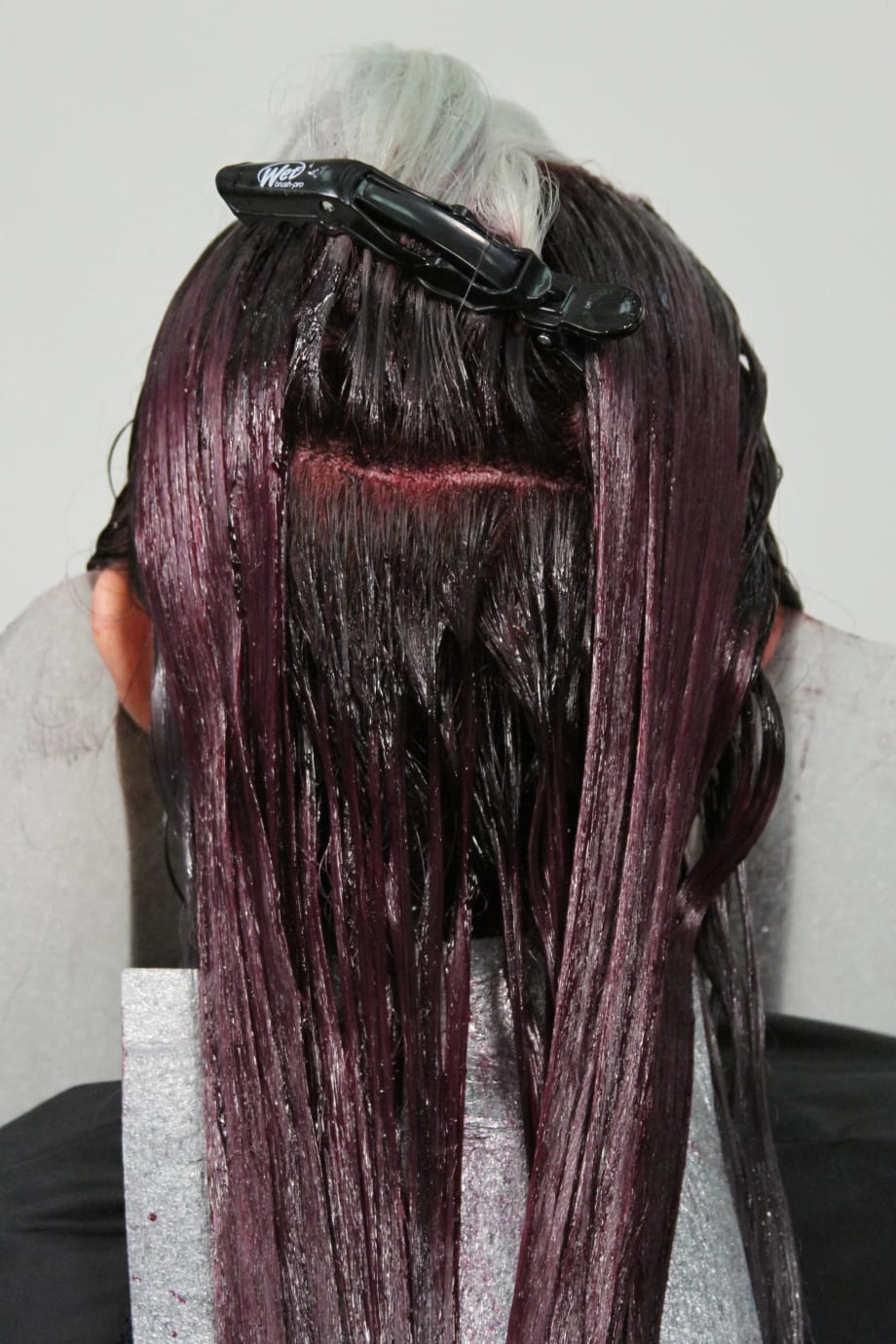 HOW-TO: Smokey Lavender Hair Color with Face-Framing Silver Accent & Root Shadow