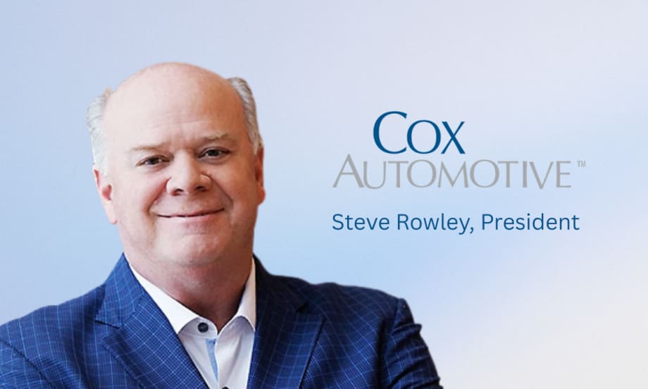 Portrait of Cox Automotive President Steve Rowley alongside company logo, representing acquisition of Fullpath to enhance AI-driven data and marketing solutions for auto dealers.