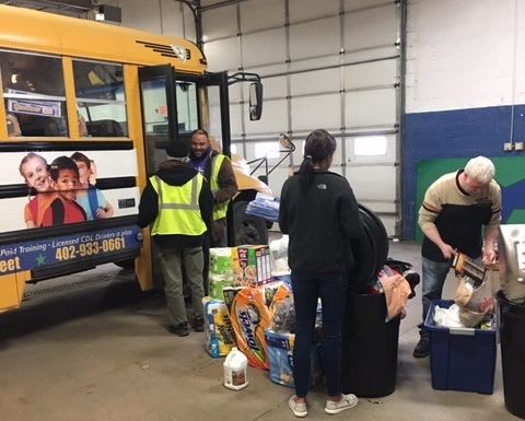 STA Nebraska Employees 'Stuff the Bus' for Flood Victims