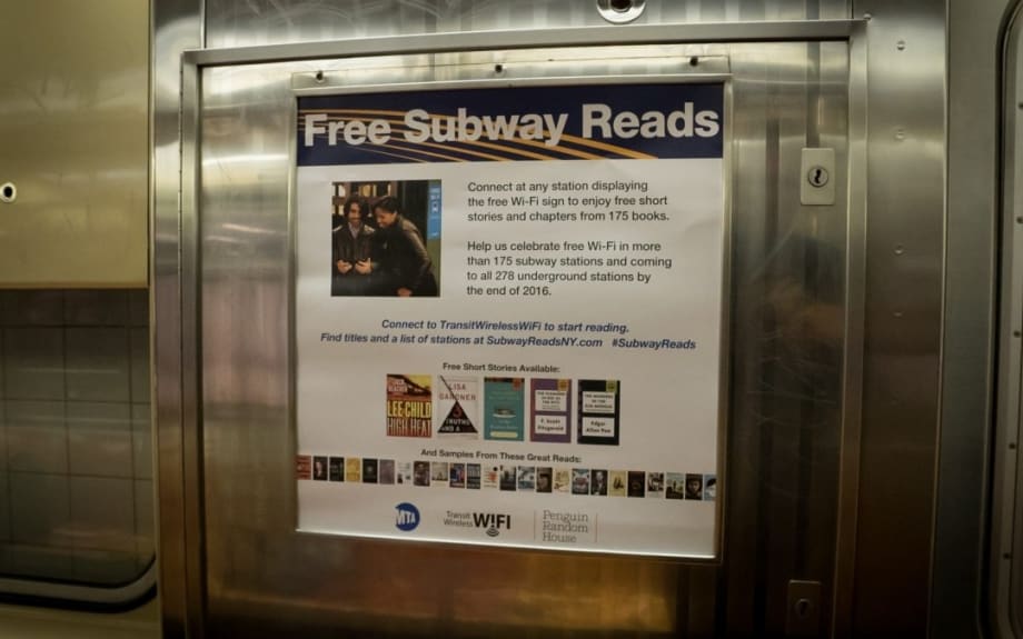 N.Y. MTA offers reading promotion to subway riders