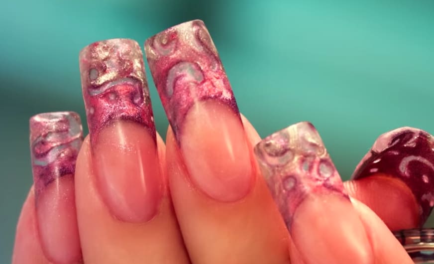 3-D Embedded Acrylic Nails