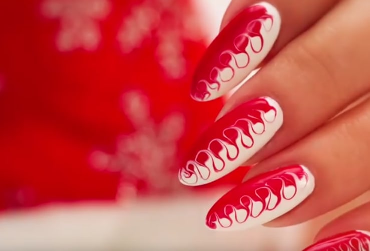 Gel Nail Art Two Tone Swirl
