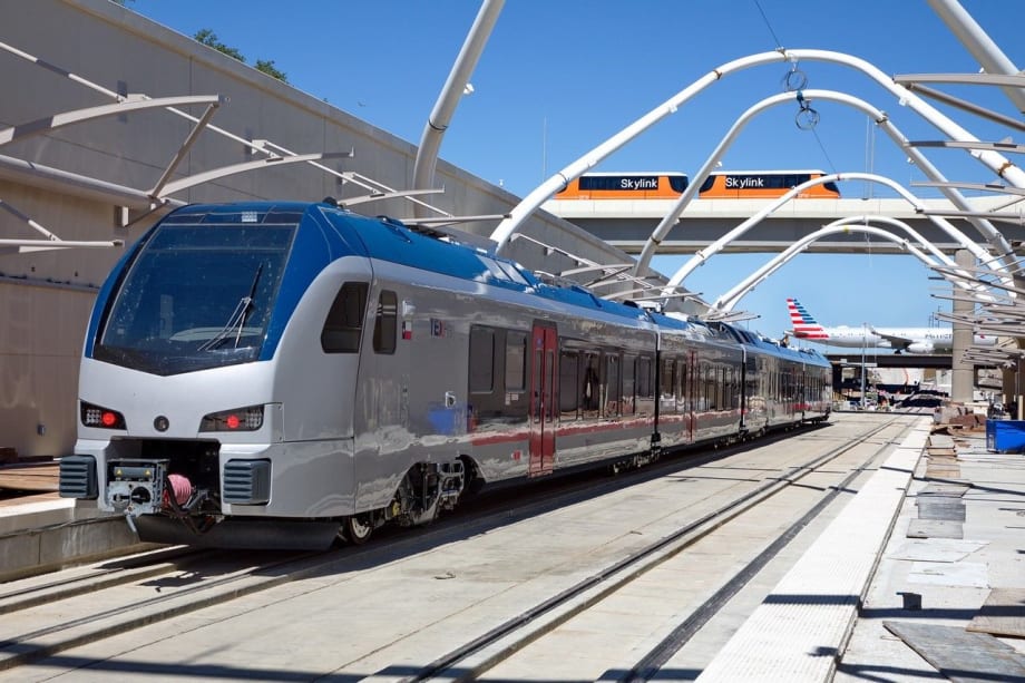 TEXRail tests Stadler trains at DFW Airport