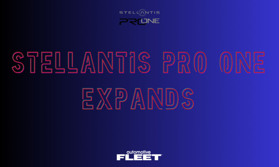 A blue and red AF graphic describing the Stellantis Pro One expansion to North America.