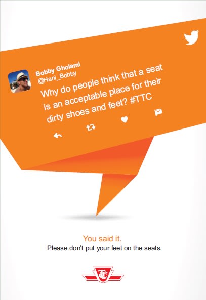 TTC etiquette campaign uses customer tweets