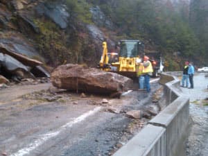 Tennessee Roads Closed Due to Rockslides