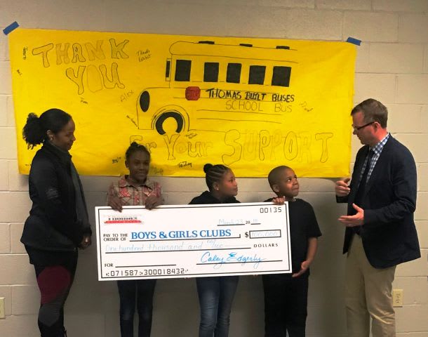 Thomas Built Buses Pledges $100K to Local Boys & Girls Clubs