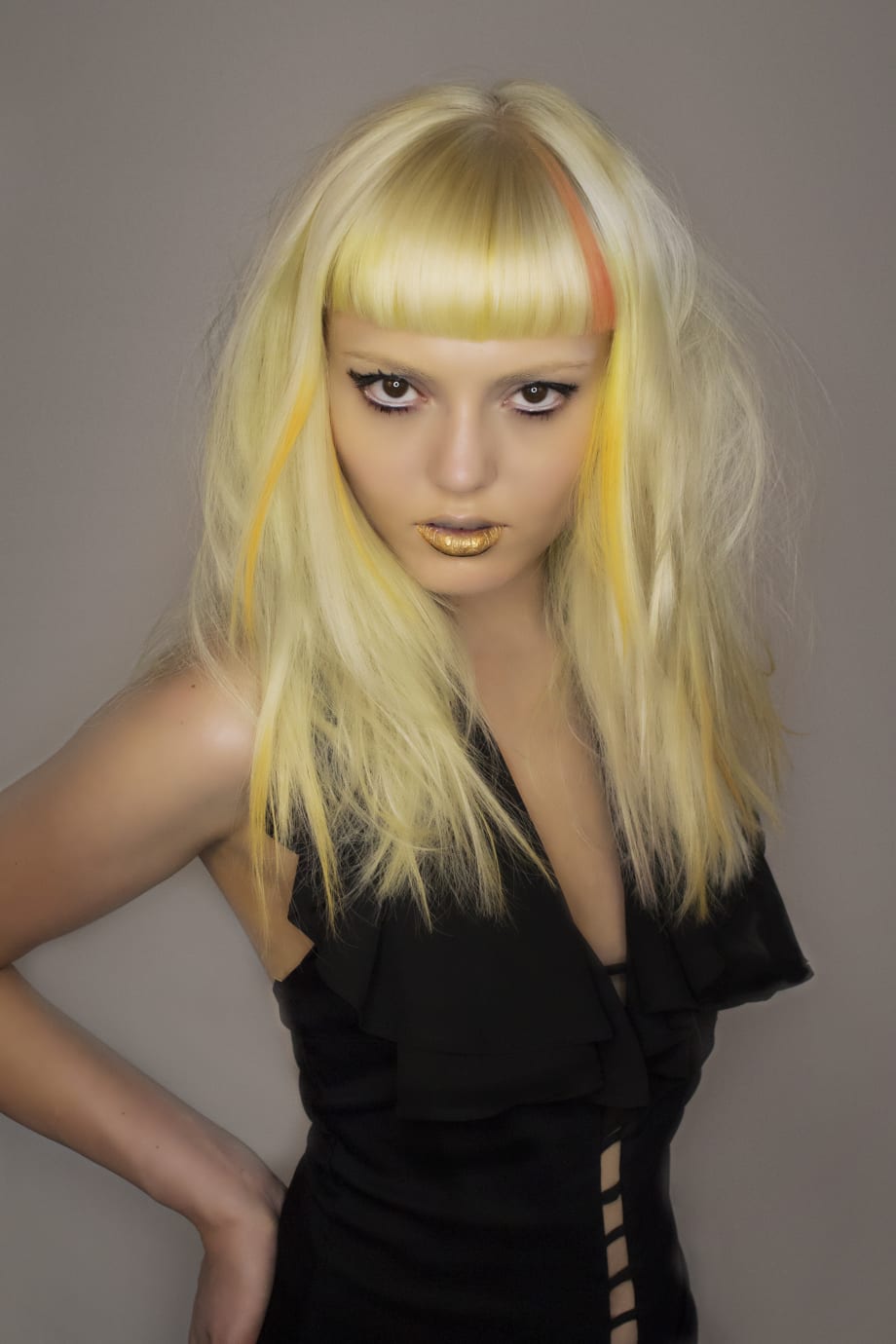 HOW-TO: Platinum Hair with Orange and Yellow Highlights from Todd Kane and Matrix