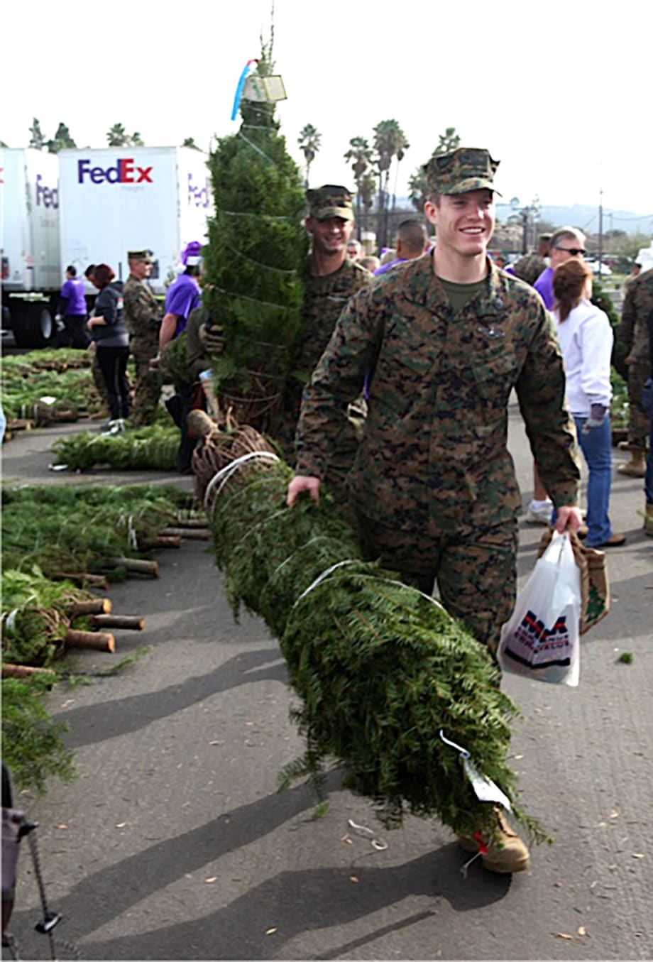 FedEx Delivering Trees for Troops