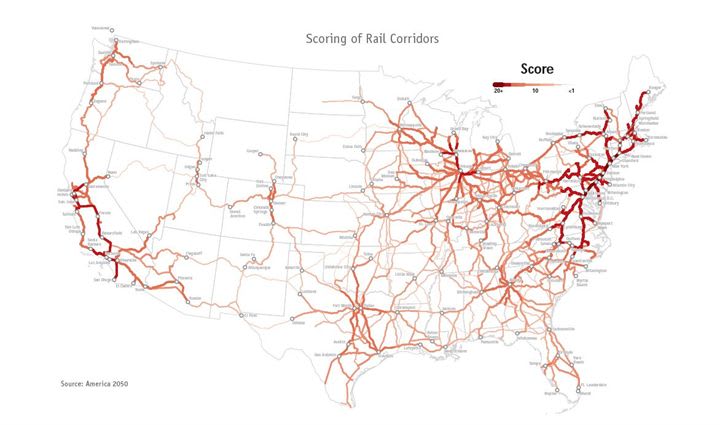 Report identifies high-speed rail corridors with greatest ridership potential