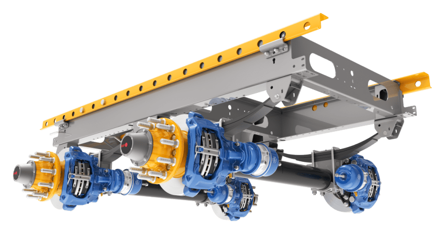 Diagram of trailer tandem slider suspension