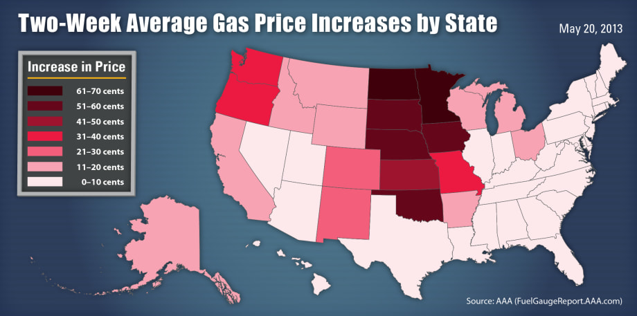 Gas Prices in Midwest Rise Dramatically Since Beginning of May