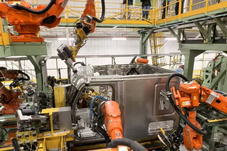 Interior of truck manufacturing plant