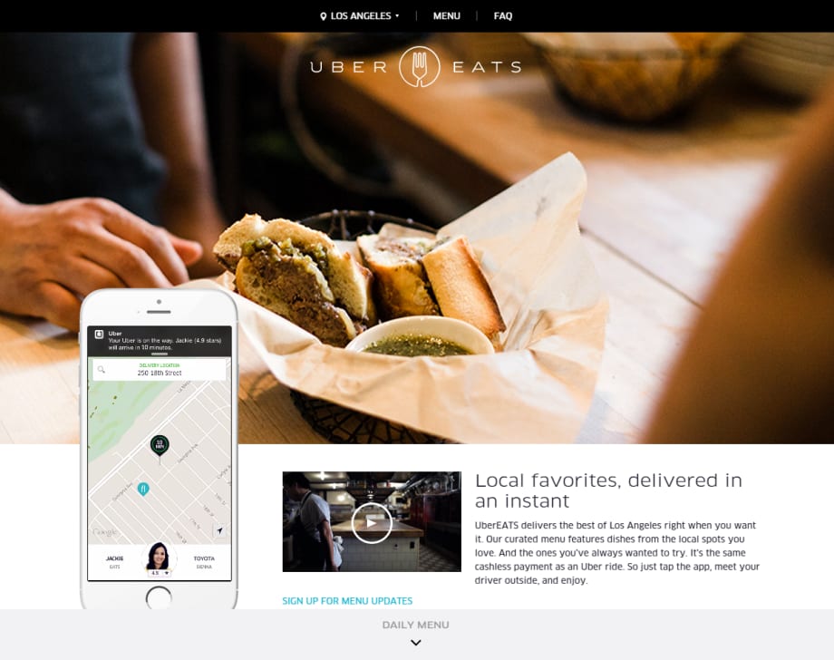 Uber Expands Food Delivery Service