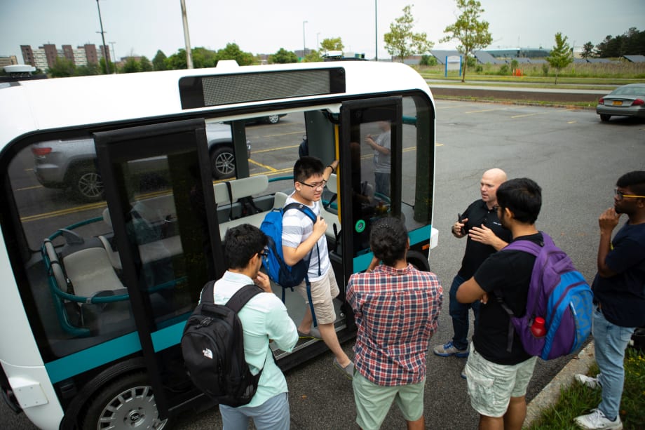 Local Motors' self-driving shuttle makes University at Buffalo debut
