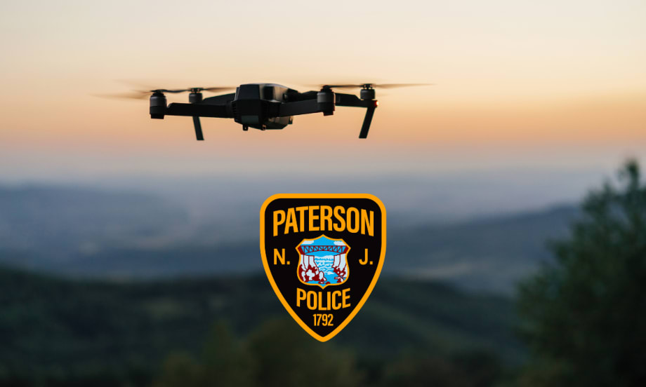 drone with paterson police shield