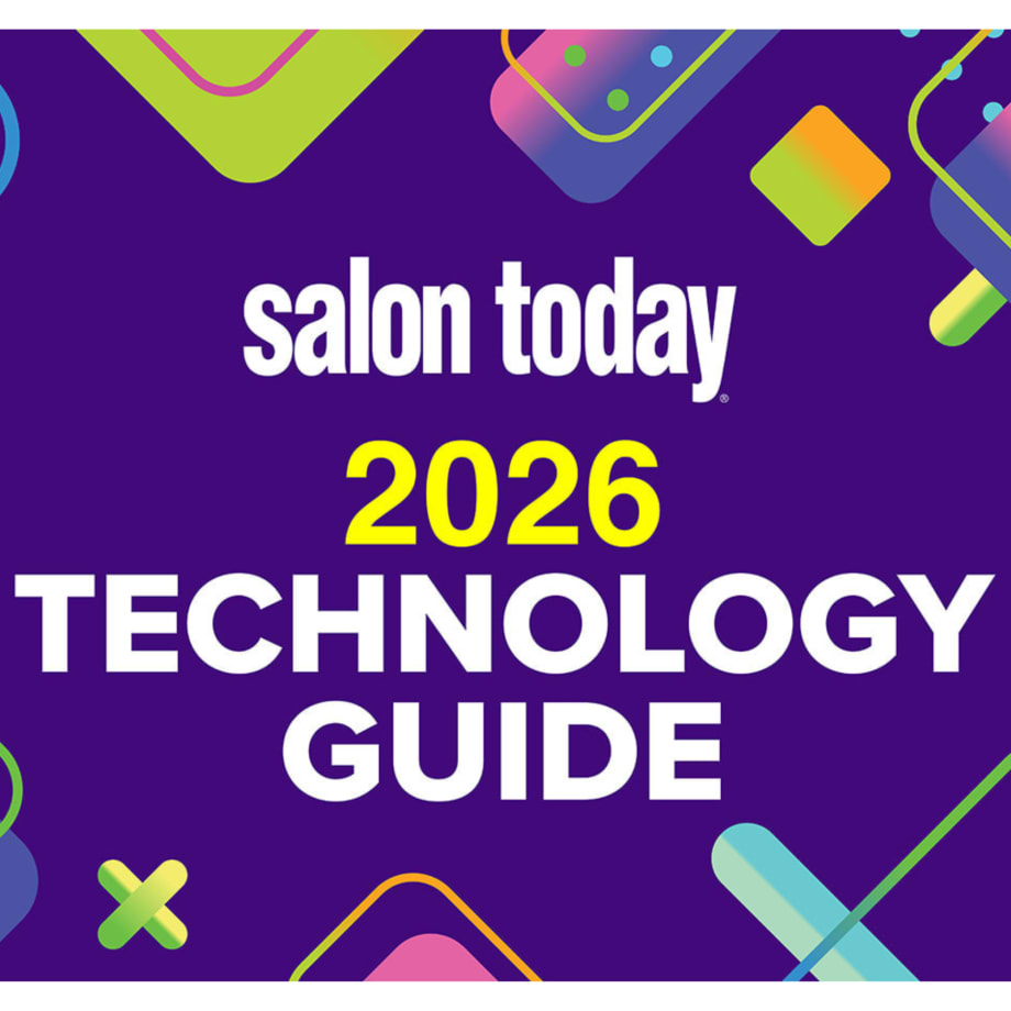 colorful geometric patterns and text that reads 'Salon Today 2026 Technology Guide'